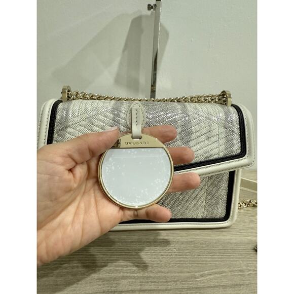 NWT Bvlgari Diamond Blast Leather Serpenti Shoulder Bag w/ Crossbody Chain Strap - Picture 15 of 16